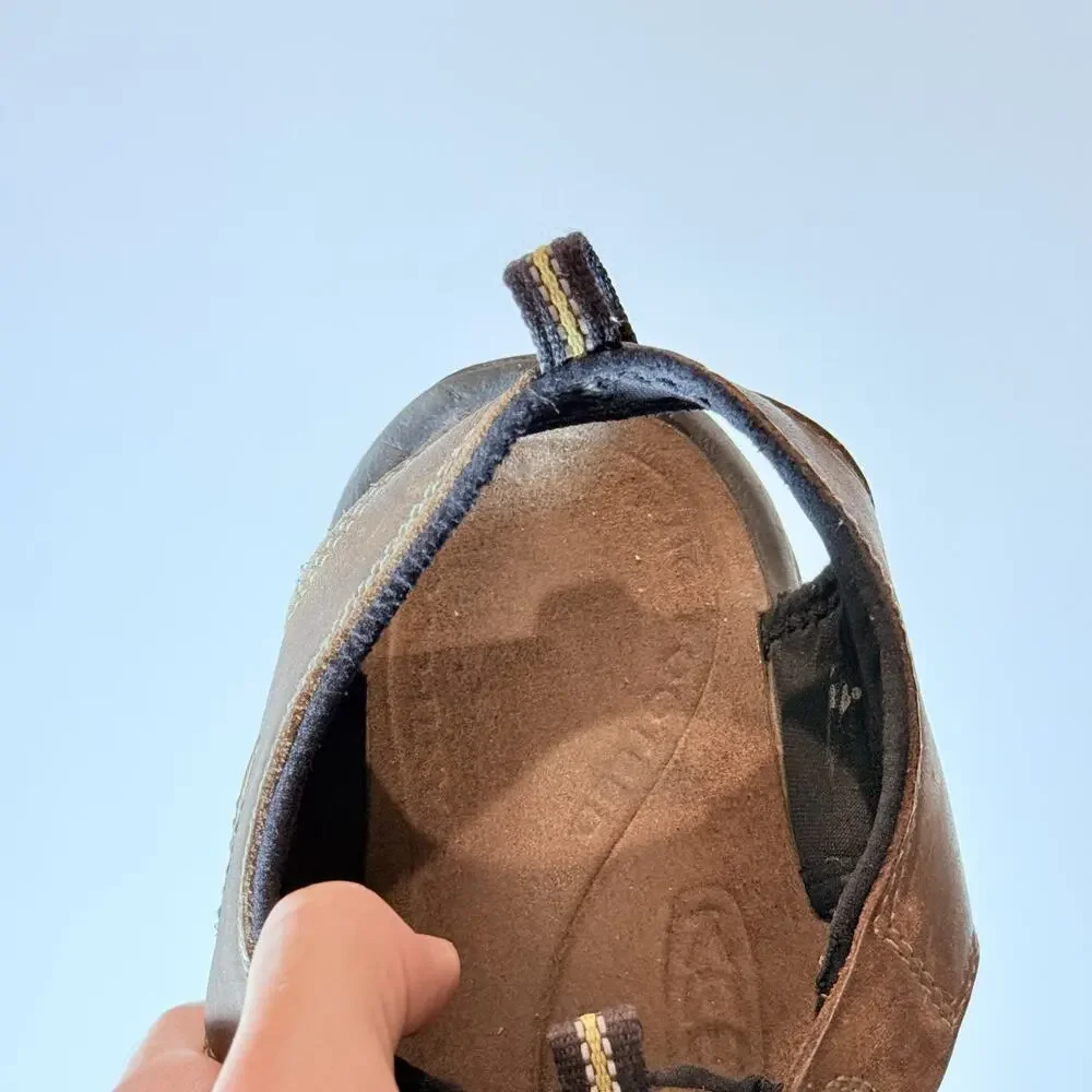 KEEN Newport Mens 13 Brown Leather Hiking Sandals Closed Toe Water Trail Shoes